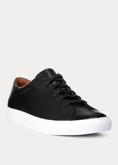 Zapatillas Polo Ralph Lauren Hombre Negros - Jermain Leather - WHLTA5467